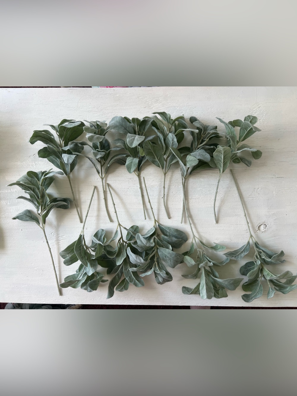 Artificial Flocked Spray Lambs Ear 12 Pieces